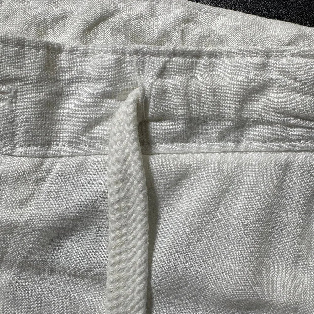 Tasso Elba Island Pants Mens White Linen Drawstring Casual Beach Trousers